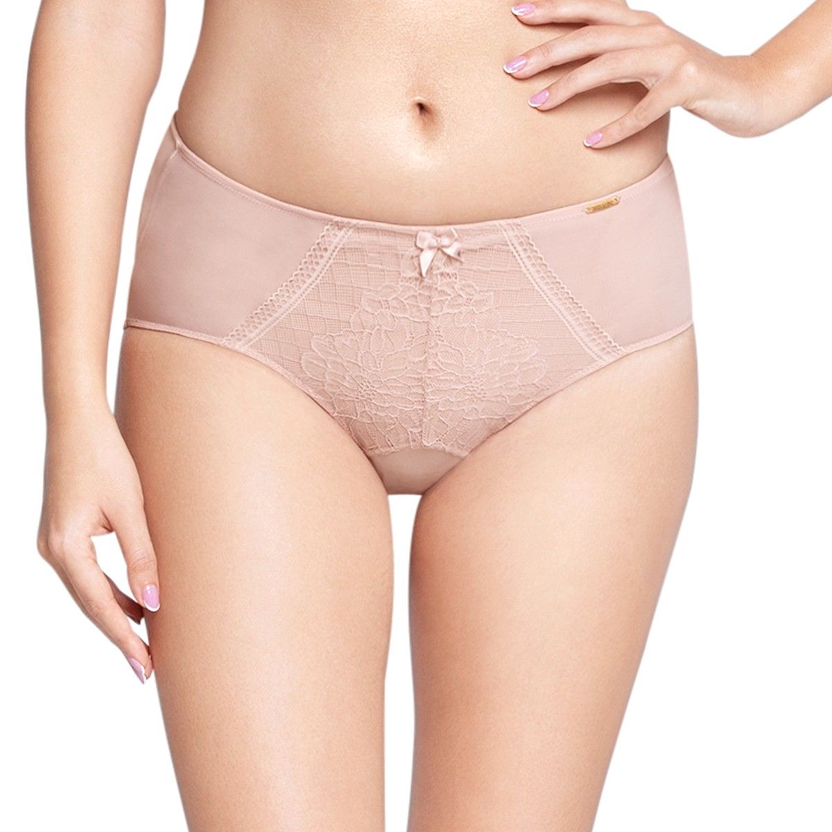 Buy Amante Lace Three Fourth Coverage Low Rise Hipster Panty Nude Online