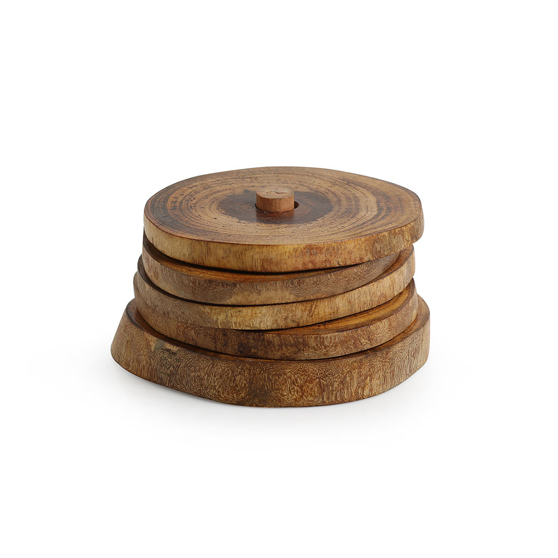 Buy Exclusivelane Stack Circles Of Wood Log Handcrafted Coasters With