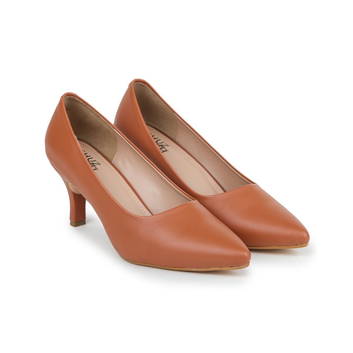 Buy SHUZ TOUCH Solid Nude Pump Heels Online