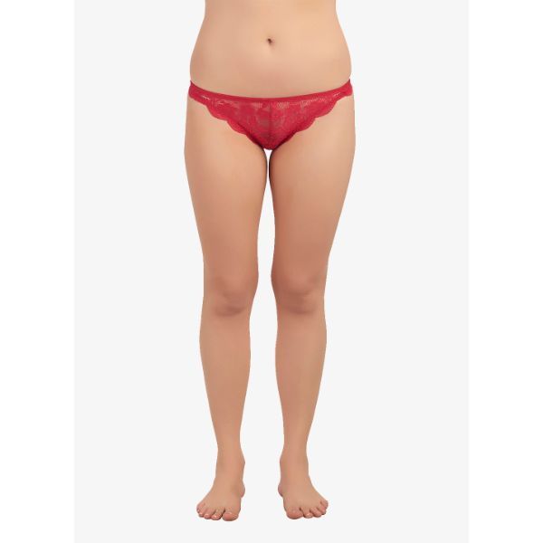 Soie Women S Red Sheer Lace Bikini Panty Buy Soie Women S Red Sheer