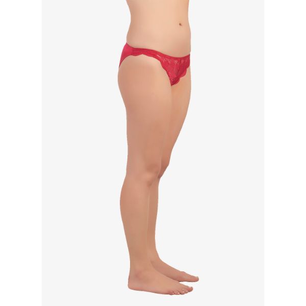 SOIE Women S Red Sheer Lace Bikini Panty Buy SOIE Women S Red Sheer