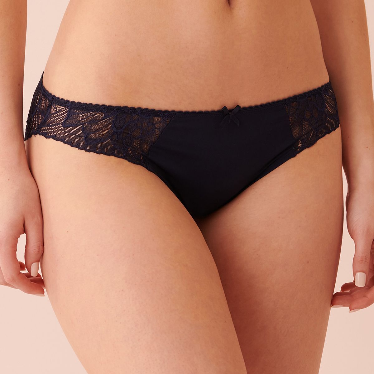 Buy La Vie En Rose Microfiber And Lace Bikini Panty Online