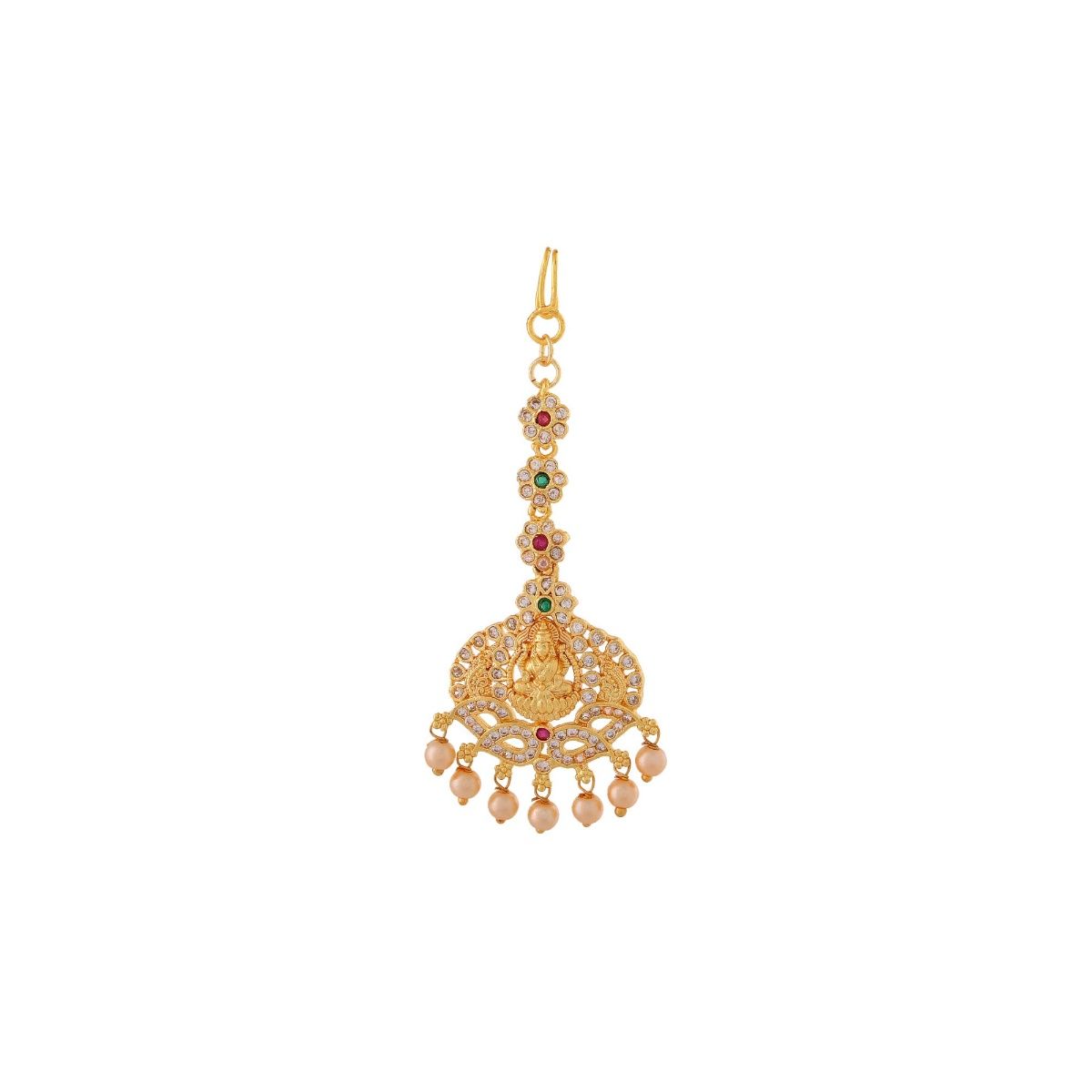 Buy Estele Gold Plated CZ Traditional Lakshmi Ji Designer Maang Tikka