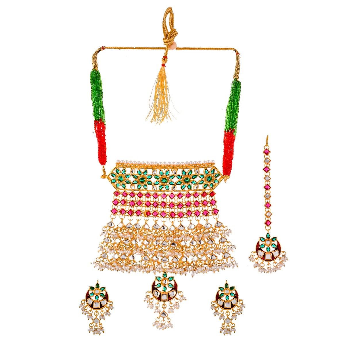 Buy Silvermerc Designs Traditional Rajputi Kundan Choker Bridal