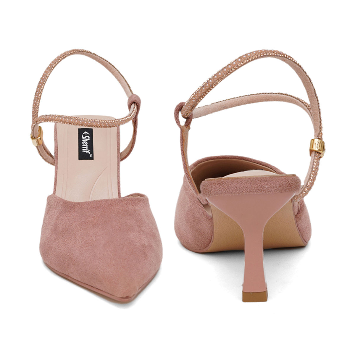 Buy Sherrif Shoes Womens Nude Color Heeled Sandals Online