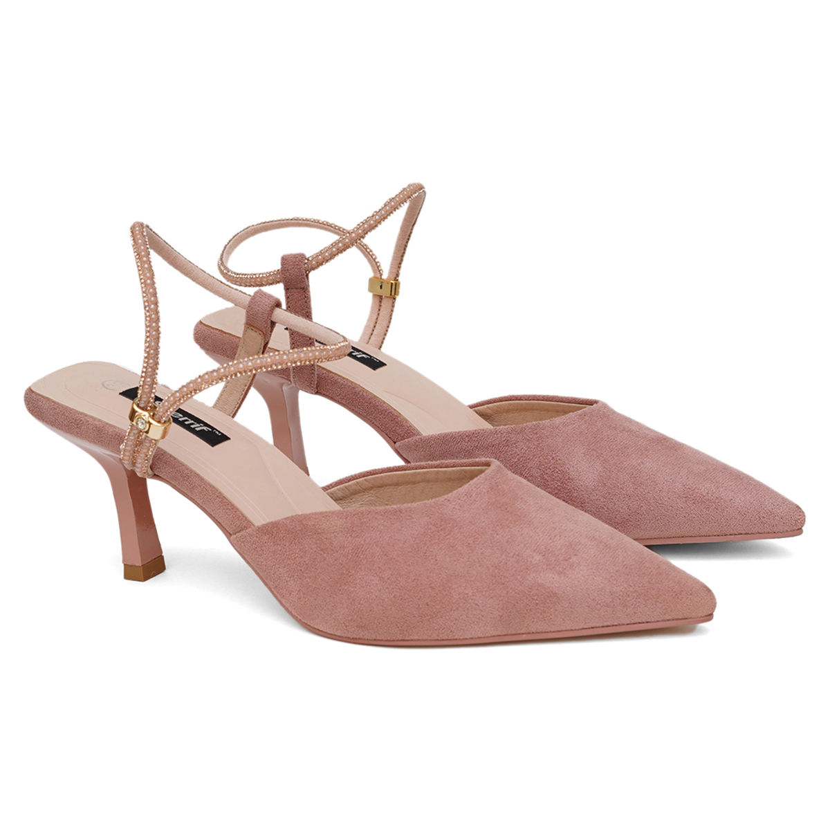 Buy Sherrif Shoes Womens Nude Color Heeled Sandals Online