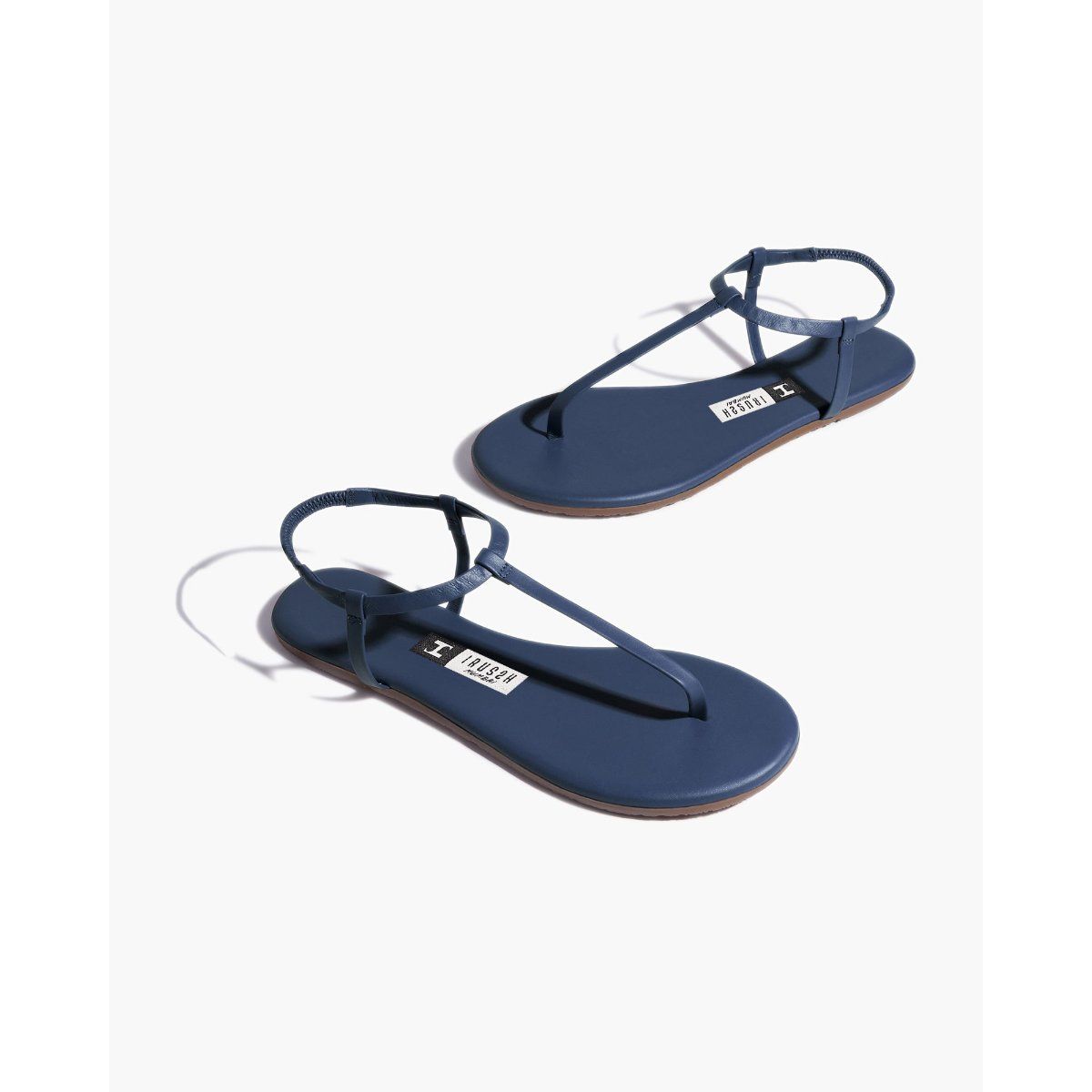 Buy IRUSSH Memory Foam Mouni Navy Blue Flat Sandals Online