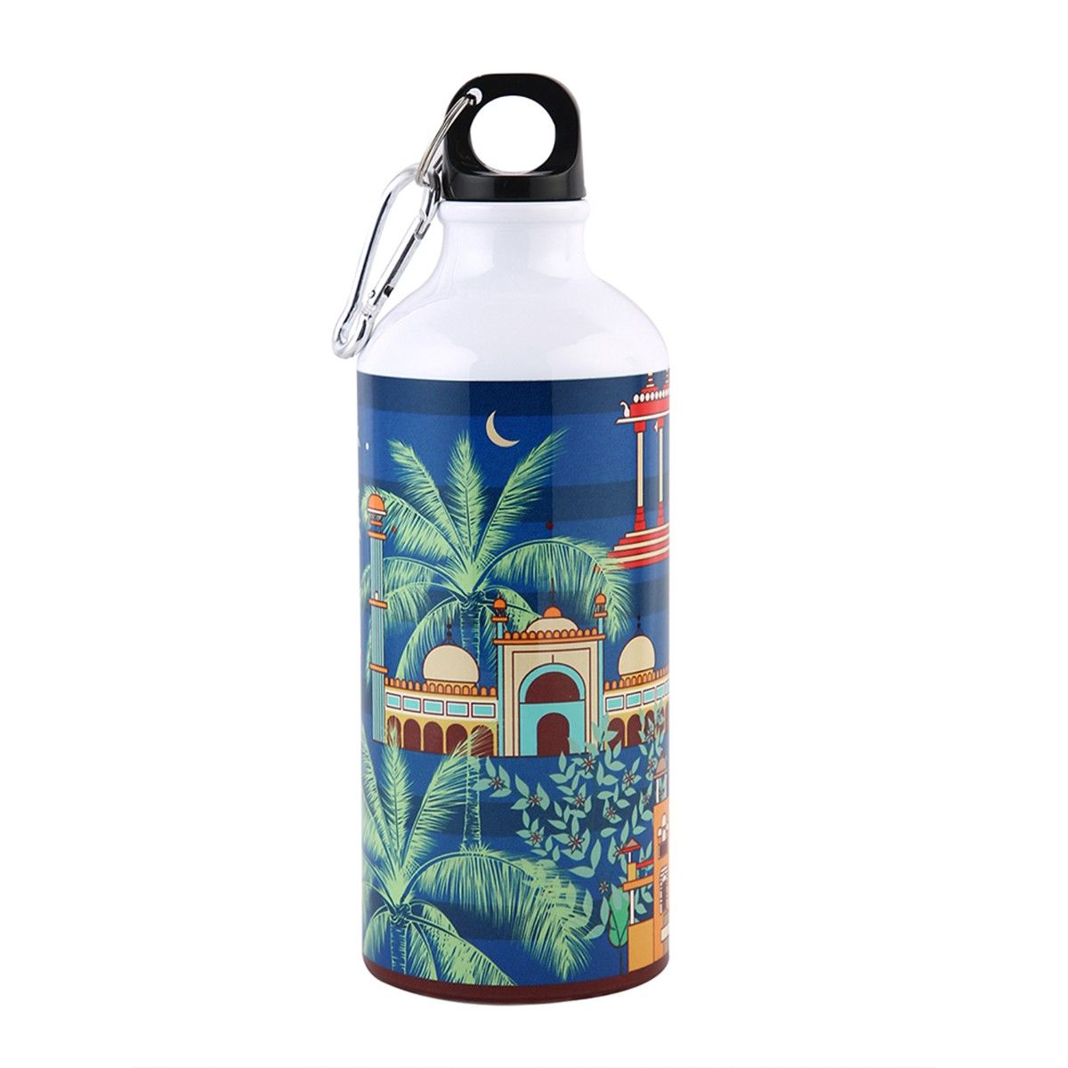 Buy PENTADECO Navy Blue Monuments Printed Aluminium Sipper Water Bottle