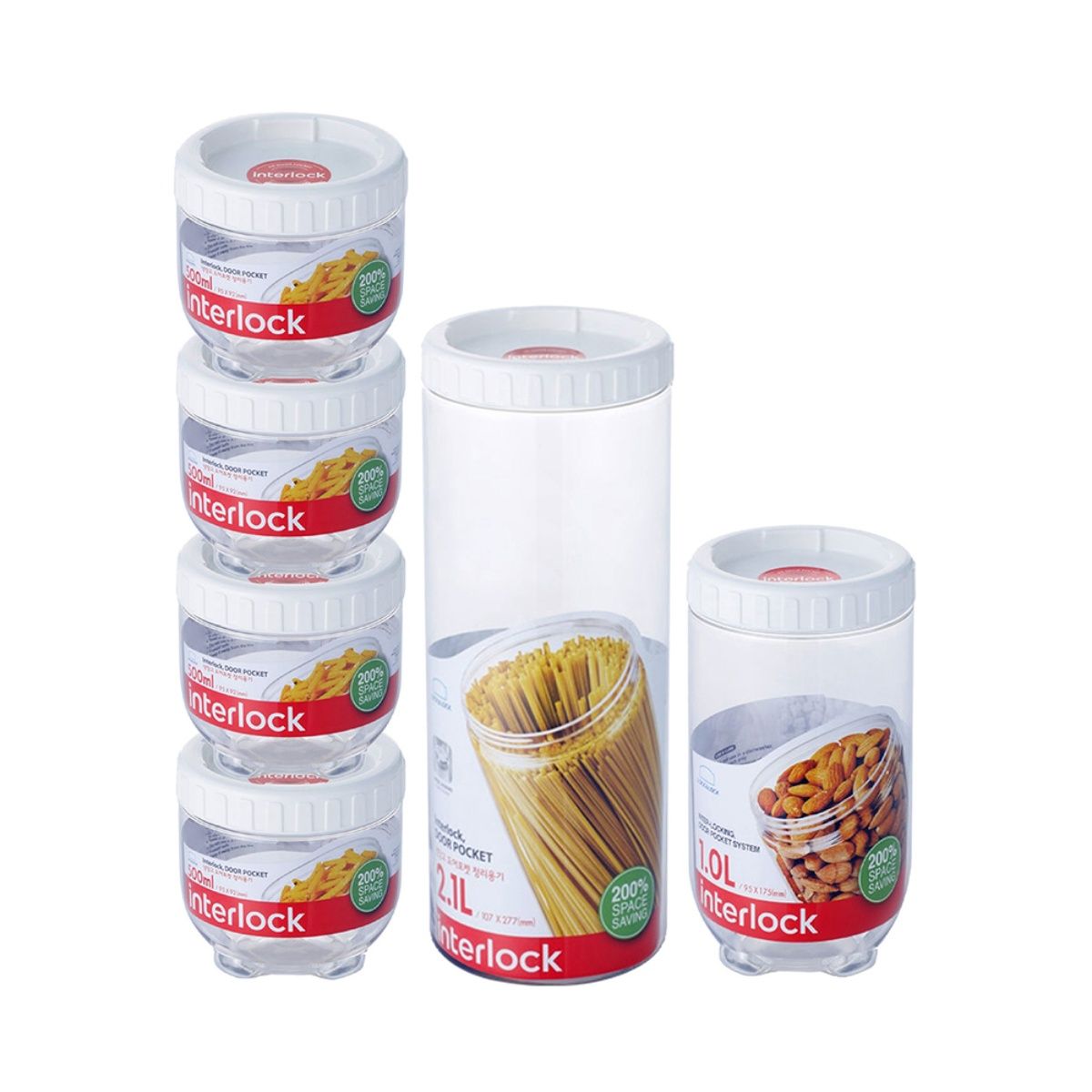 Lock Lock Interlock Refrigerator Food Storage Container Set Of 6