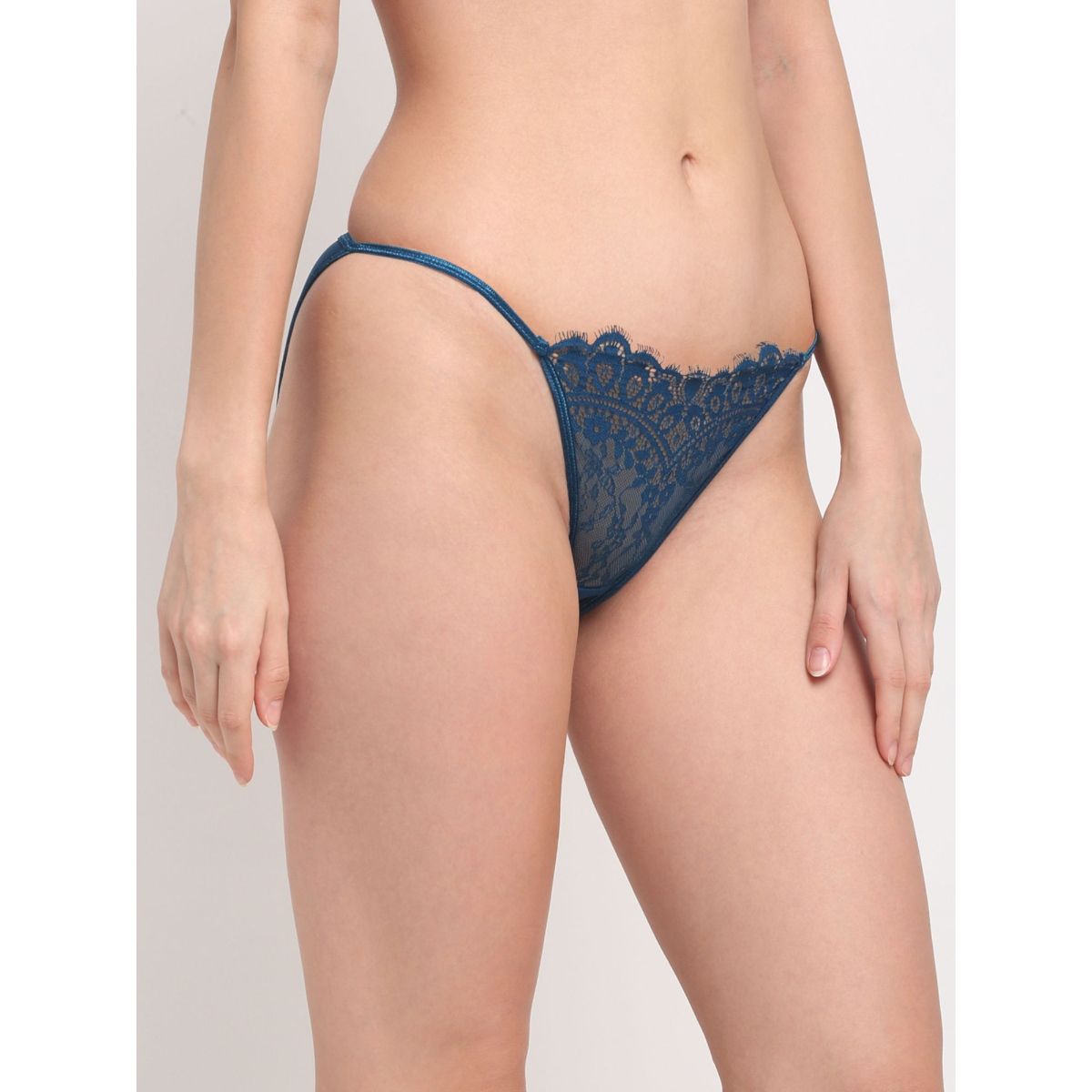 Buy Erotissch Women Blue Self Design Bikini Briefs Online