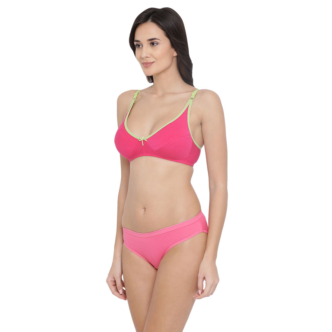 Buy Clovia Cotton Non Padded Wirefree Demi Cup Bra Low Waist Bikini