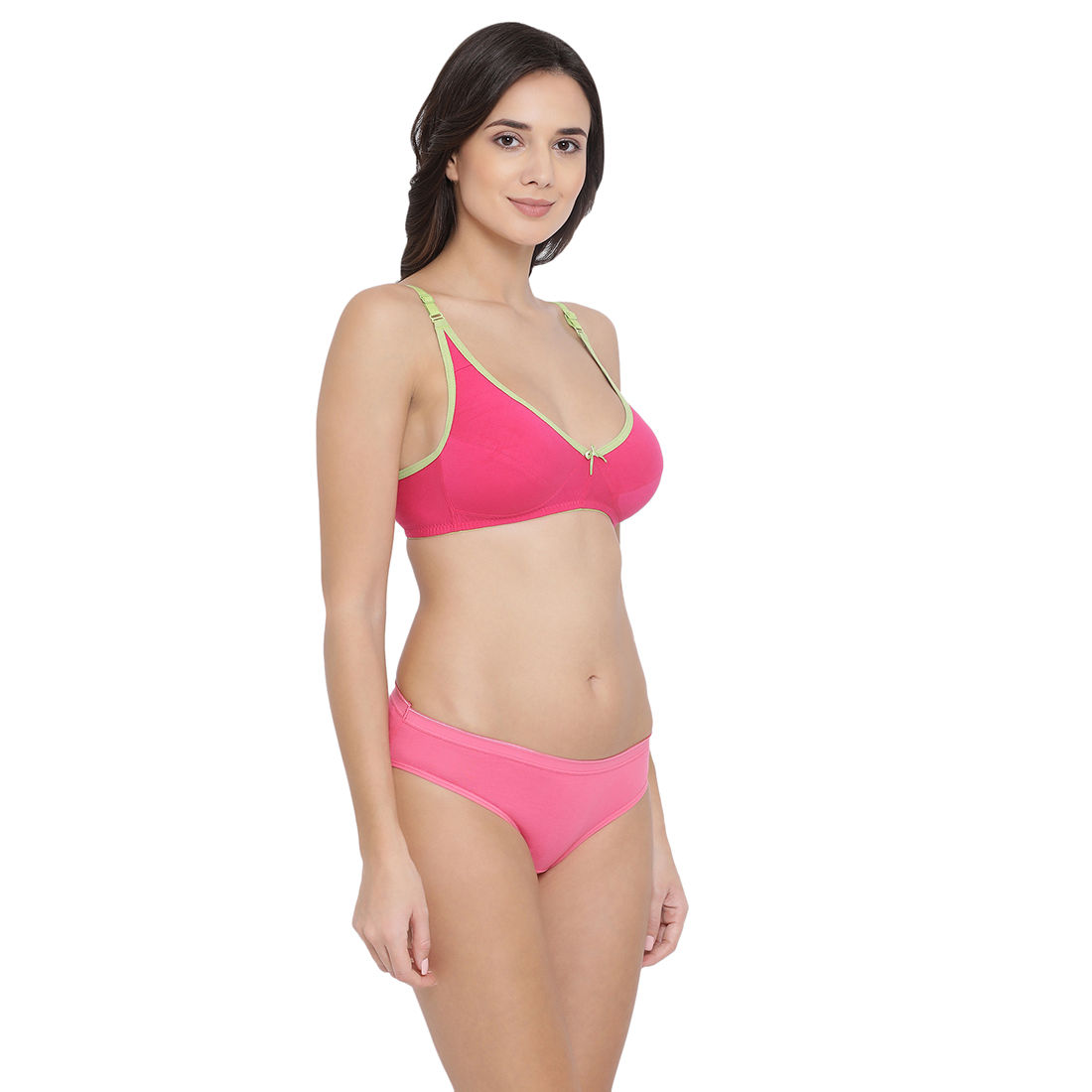 Buy Clovia Cotton Non Padded Wirefree Demi Cup Bra Low Waist Bikini