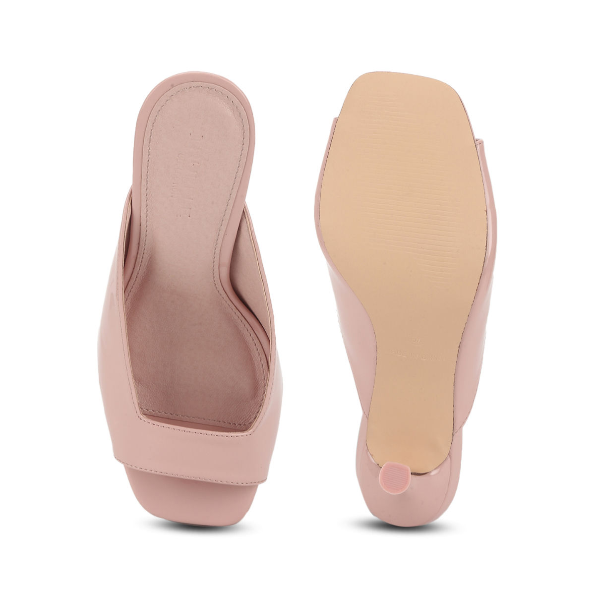 Buy Truffle Collection Nude Patent Pu Slip On Mules Online