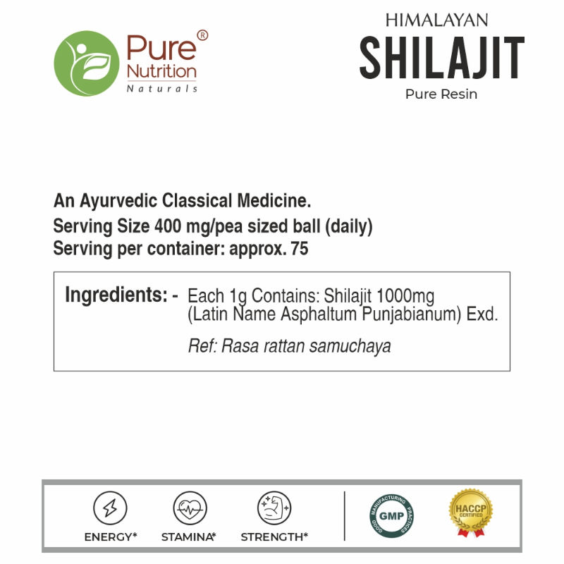 Buy Pure Nutrition Original Himalayan Shilajit Resin Online