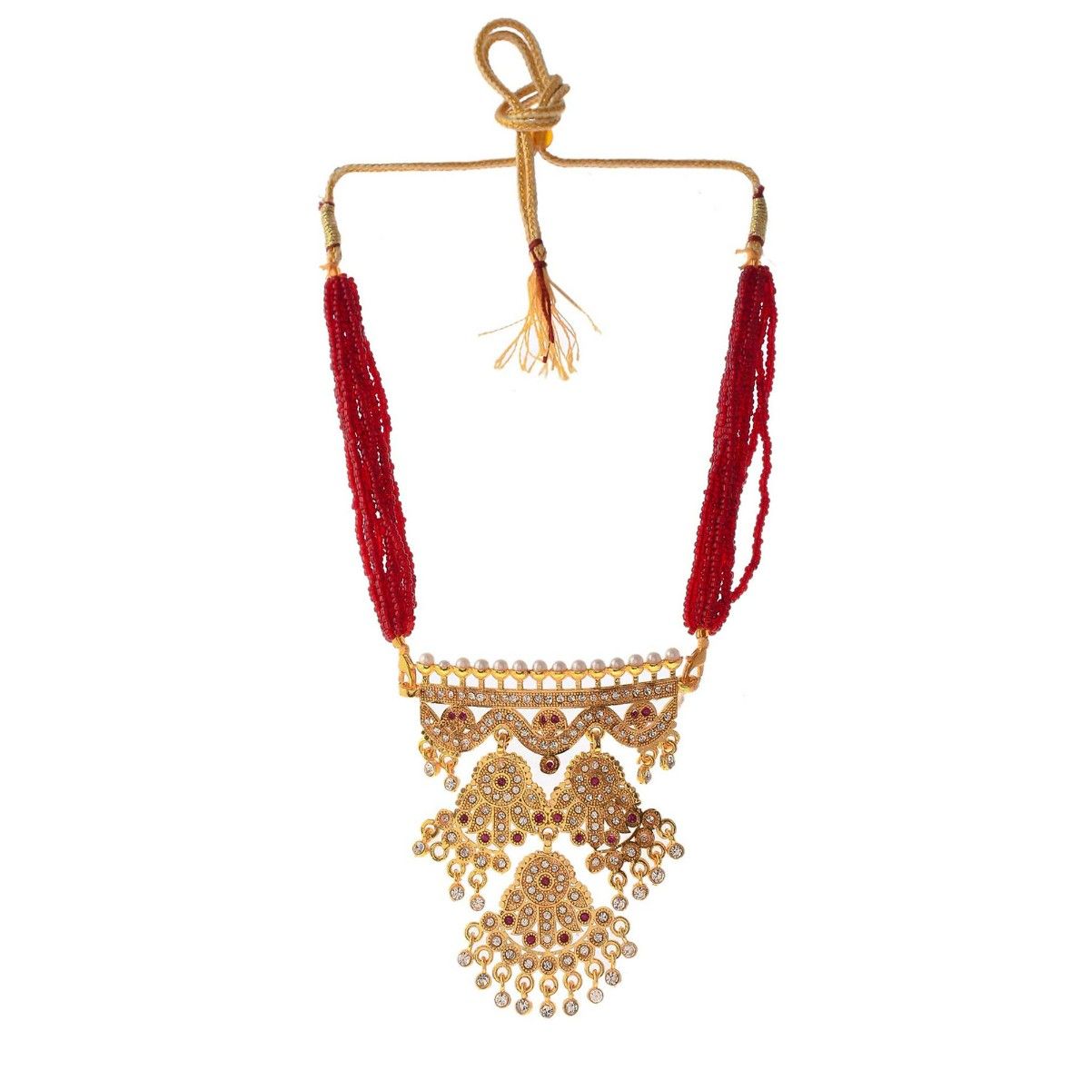 Silvermerc Designs Gold Plated Rajasthani Ethnic Layered Long Necklace