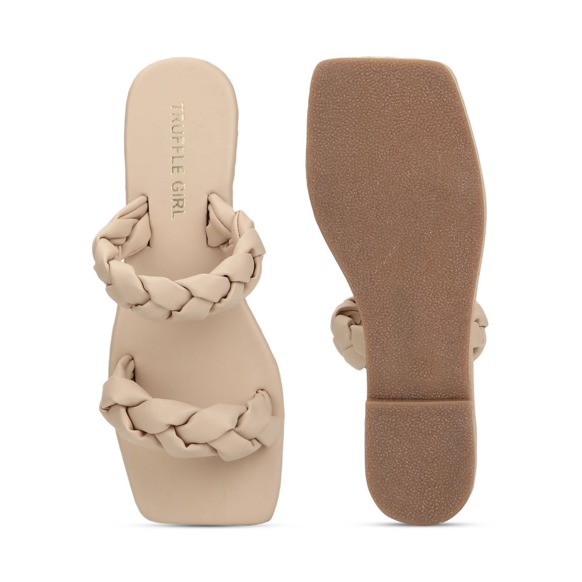 Buy Truffle Collection Nude Solid Flats Online