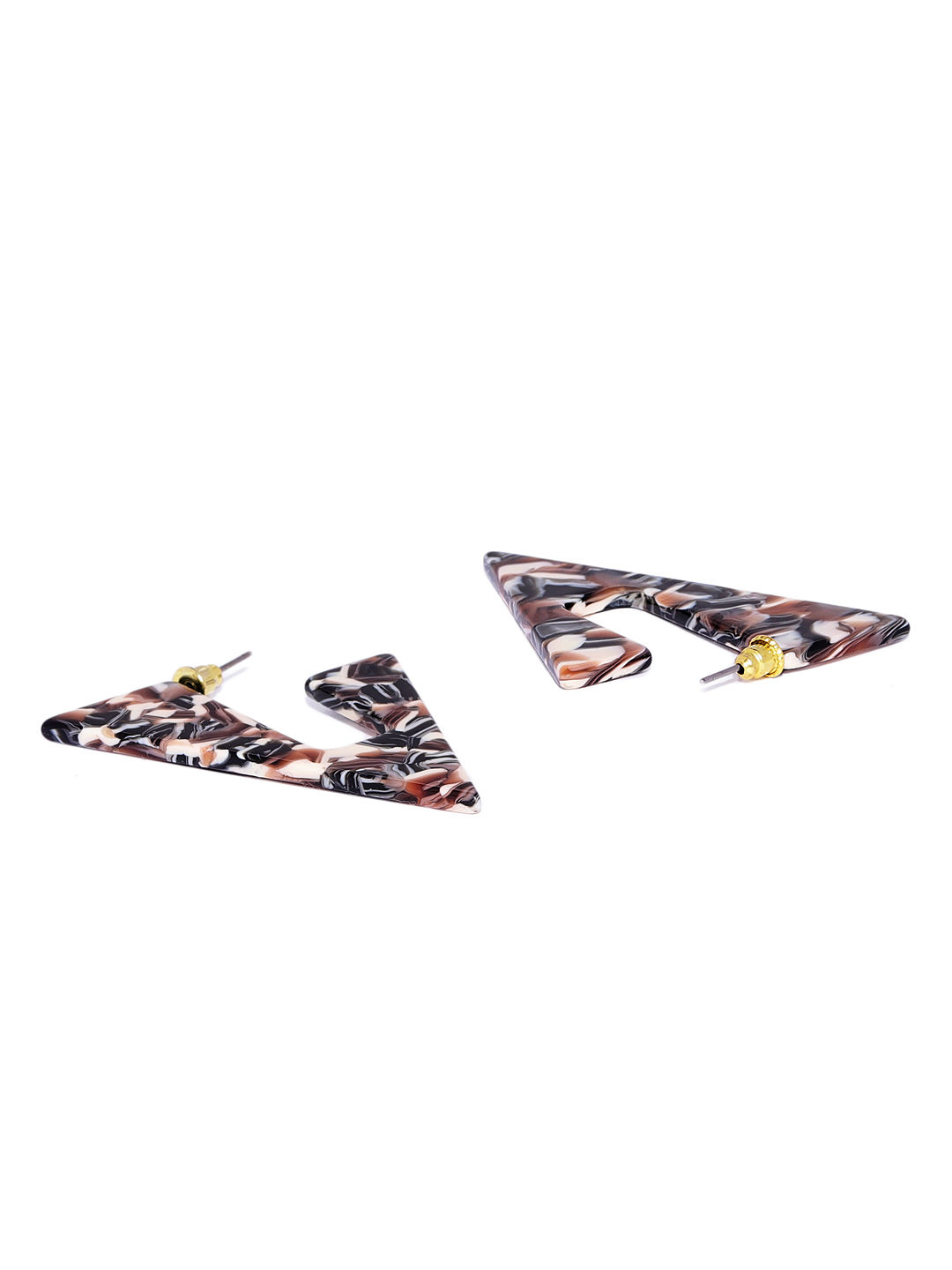 Fabula Geometric Brown Black Large Acrylic Fashion Drop Earrings Buy