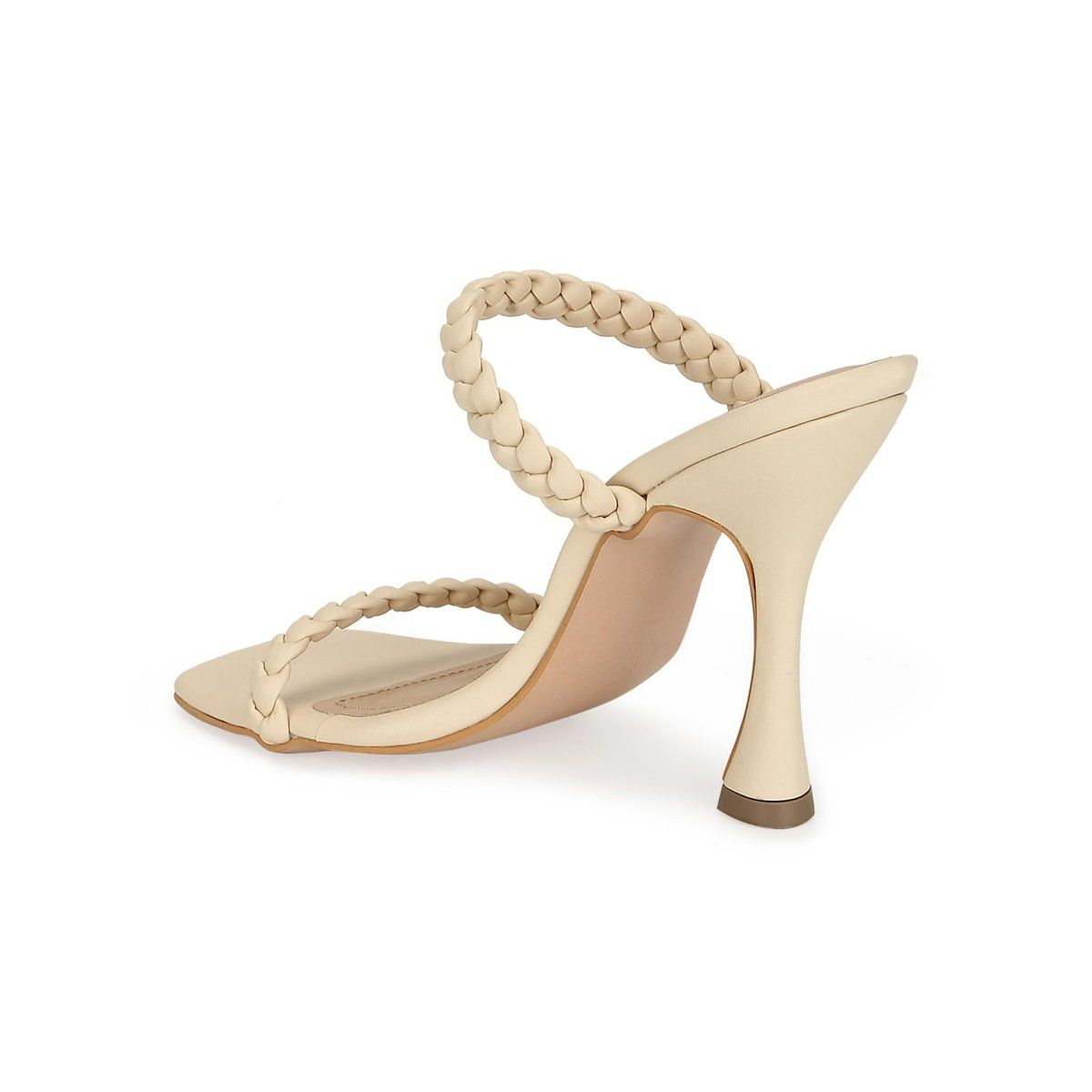 Truffle Collection Nude PU Stiletto Heel Braided Mules Buy Truffle