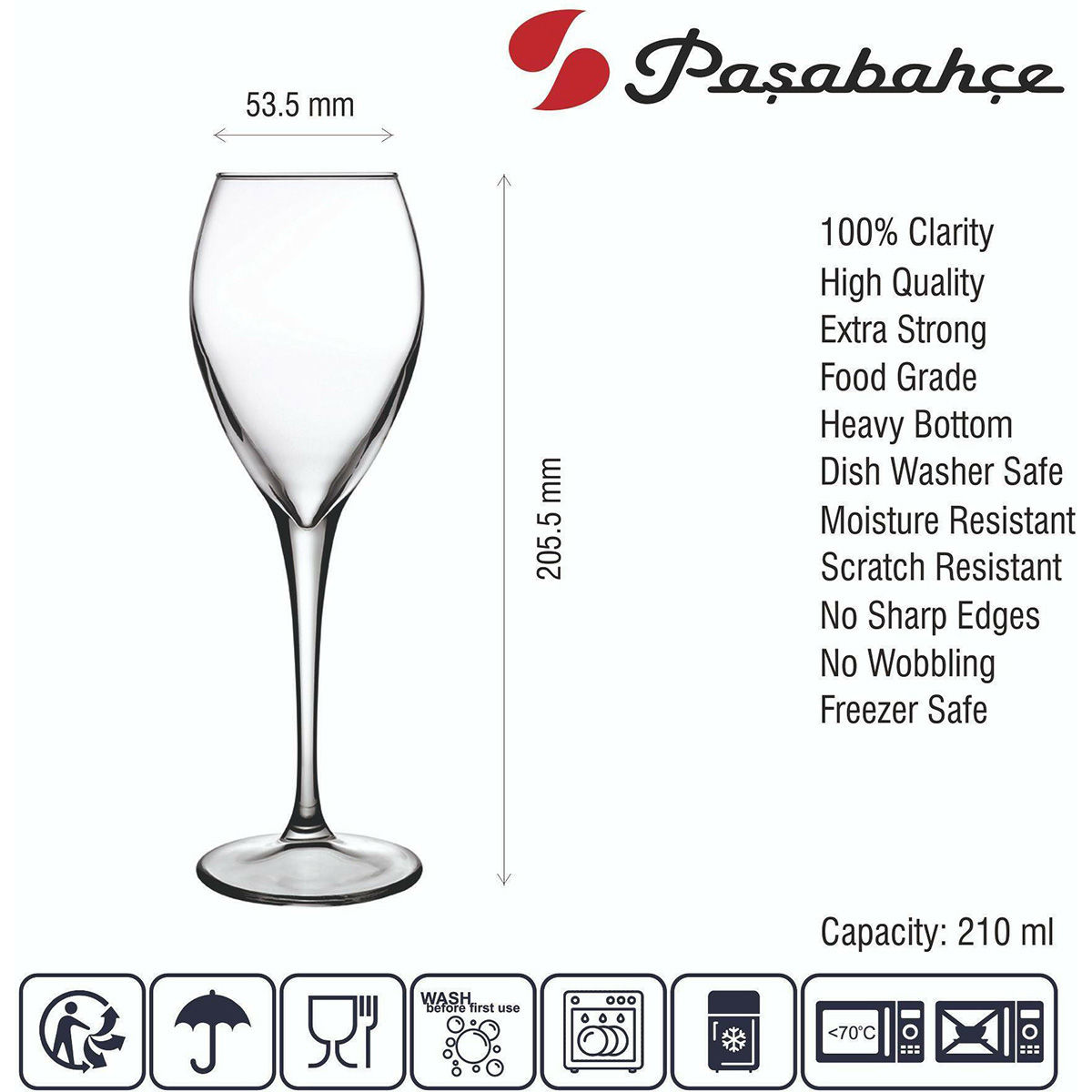 Buy Pasabahce Monte Carlo Red Wine Glasses 210 Ml Pack Of 6 Online