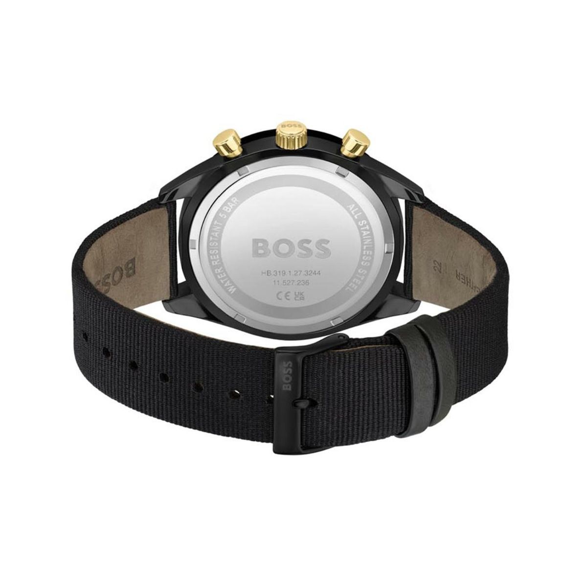 Buy Boss Santiago Dual Time Black Round Dial Mens Watch 1513935 Online