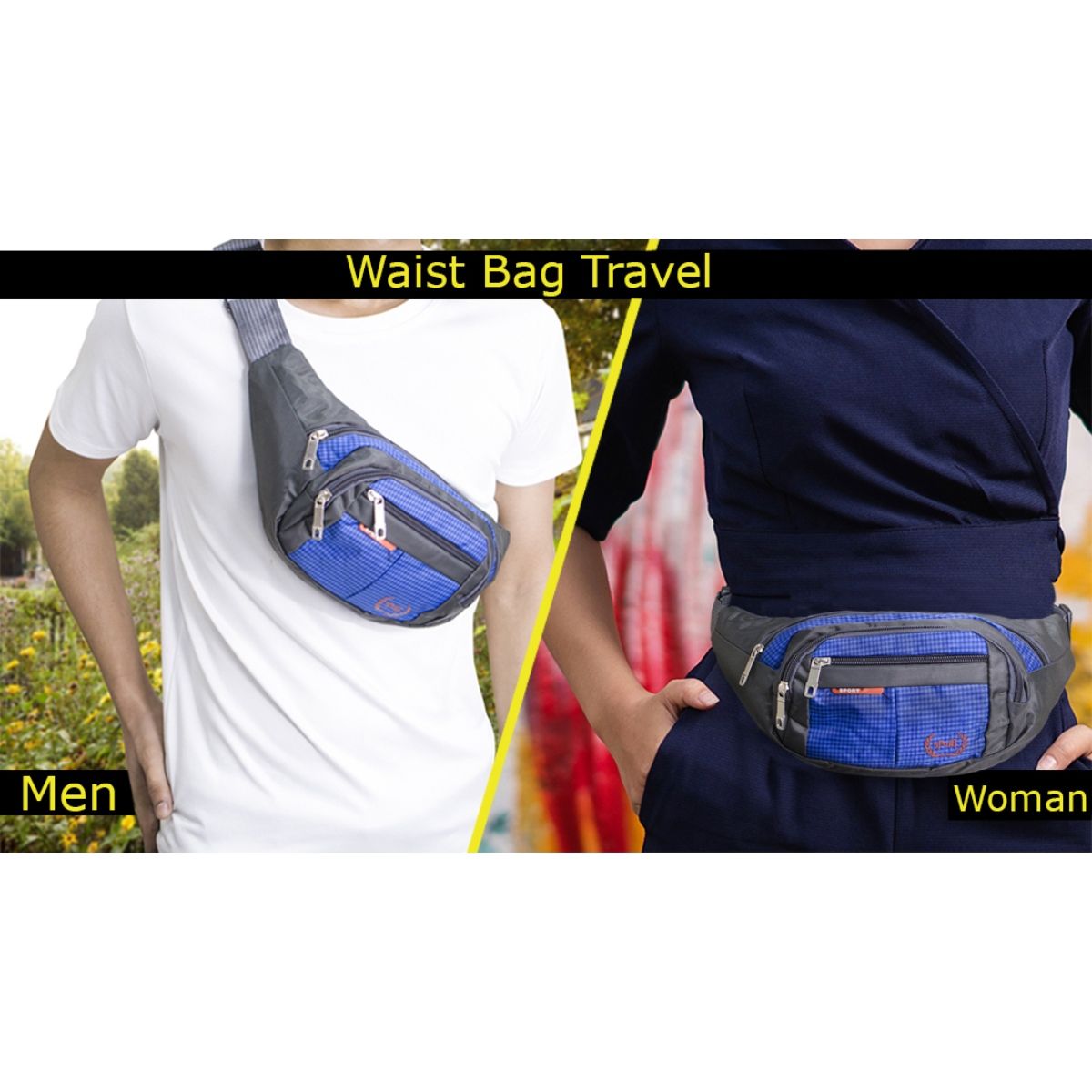 Buy Nfi Essentials Waist Pack Travel Hiking Zip Pouch Y Blue Online