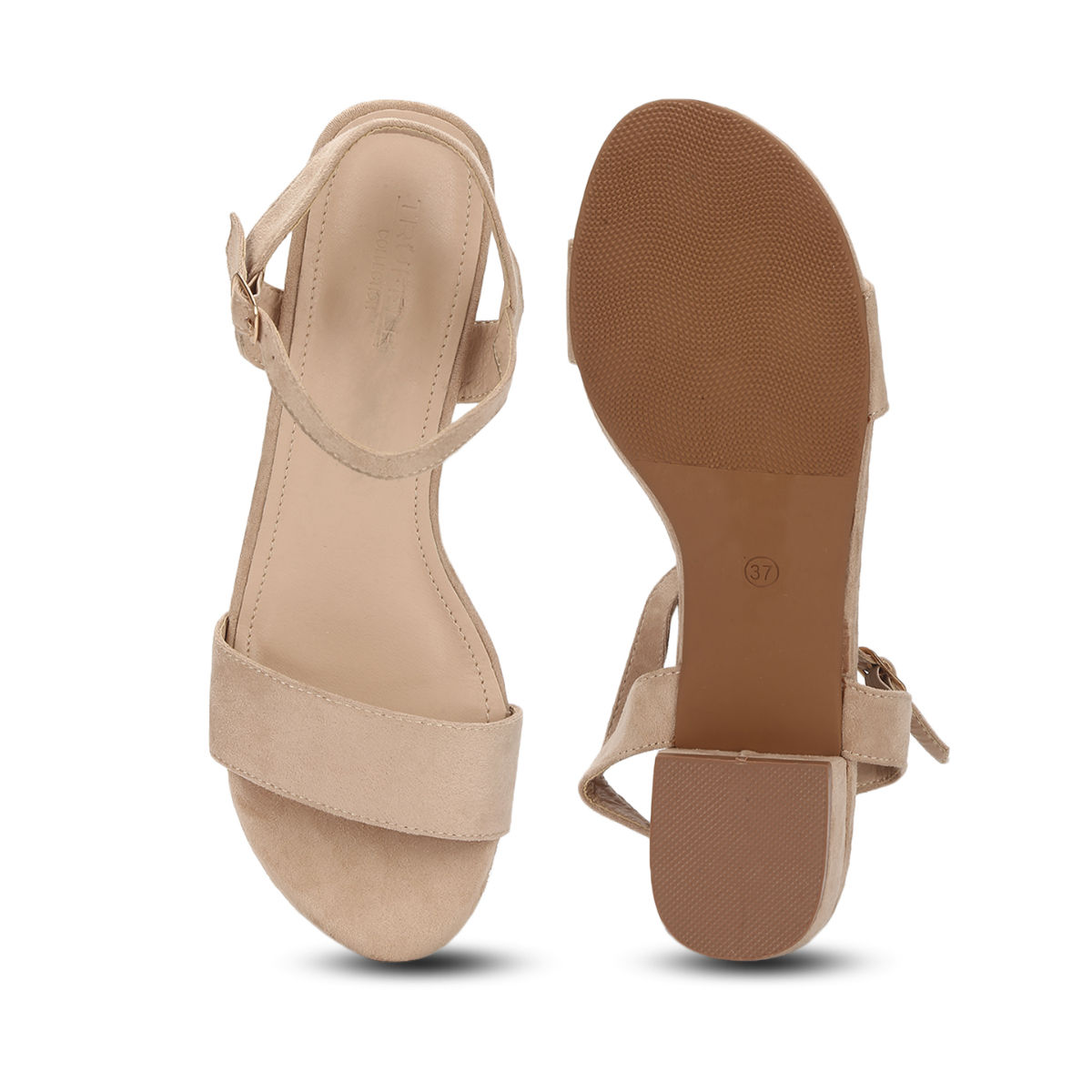 Truffle Collection Nude Micro Low Ankle Strap Block Heels Buy Truffle