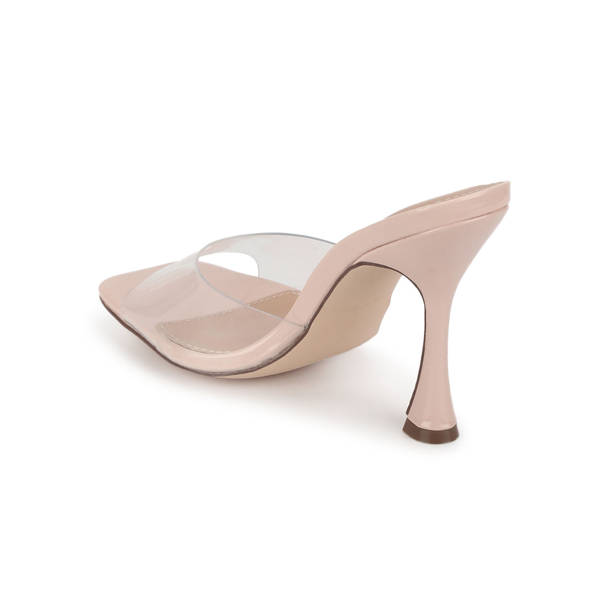 Buy Truffle Collection Nude Patent Pu Clear High Heel Mules Online