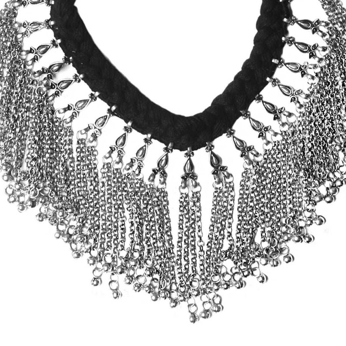 Teejh Mitra Silver Oxidised Choker Necklace For Women Buy Teejh Mitra