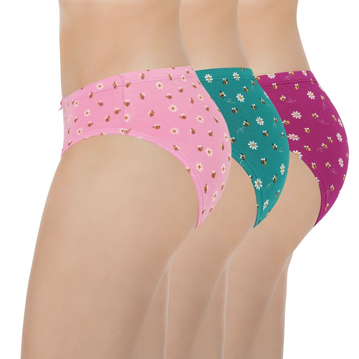 Buy Amante Printed Mid Rise Inner Elastic Bikini Panties Assorted Pack