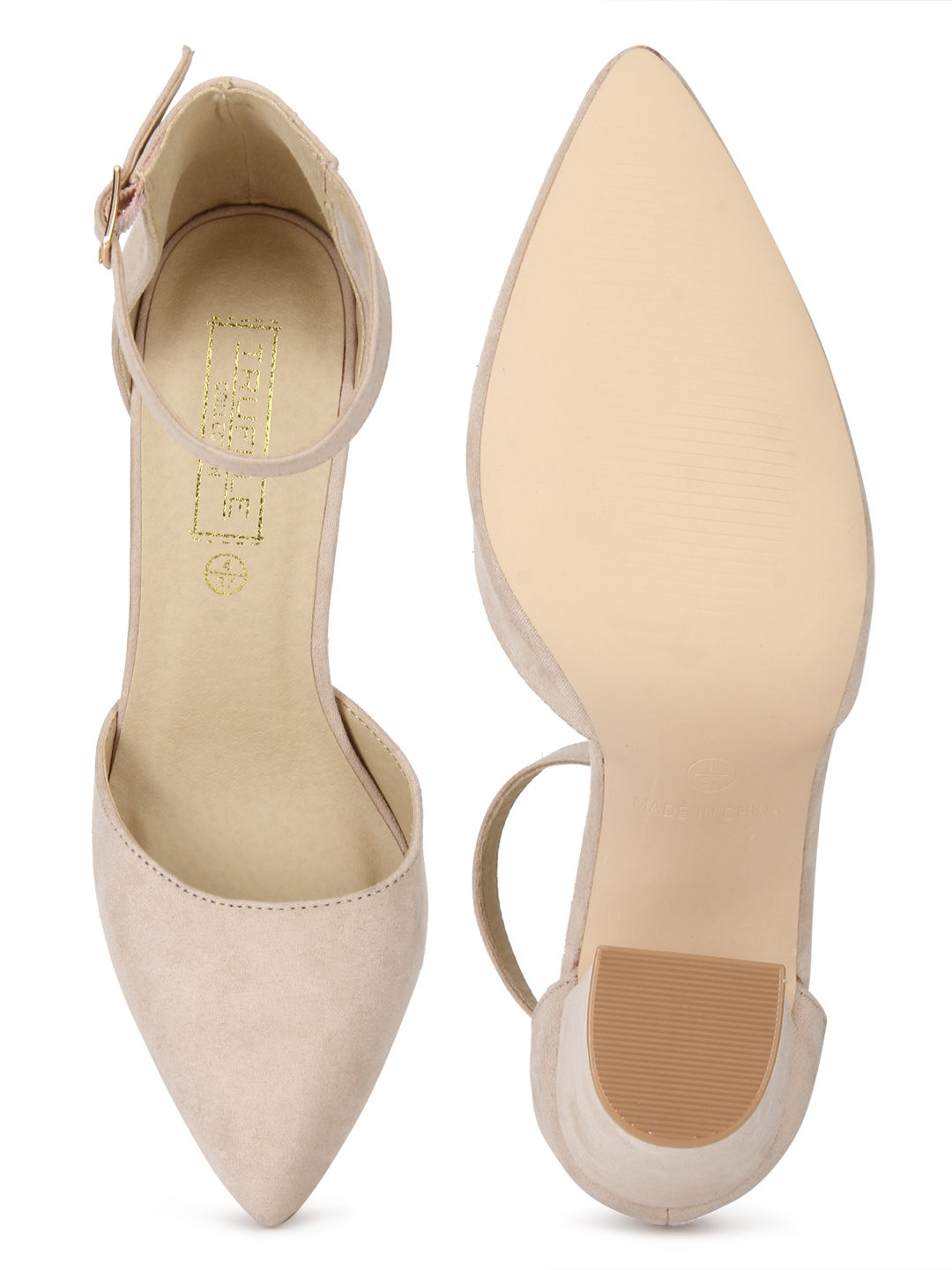 Truffle Collection Nude Micro Pointed Toe Block Heels Buy Truffle