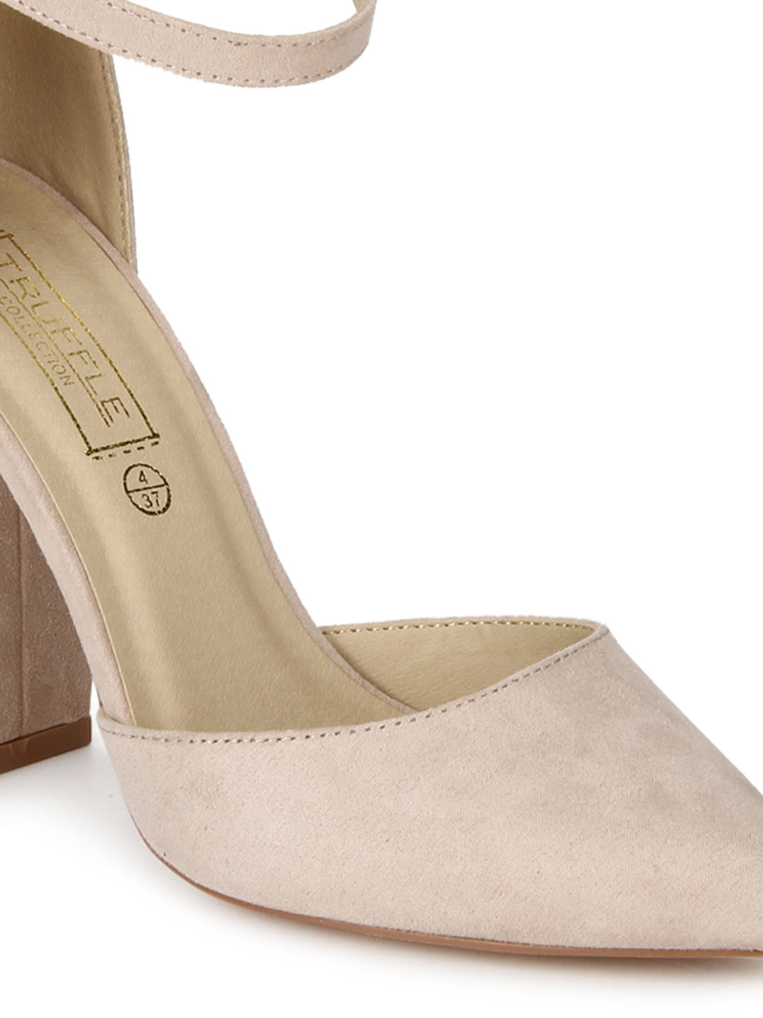 Truffle Collection Nude Micro Pointed Toe Block Heels Buy Truffle