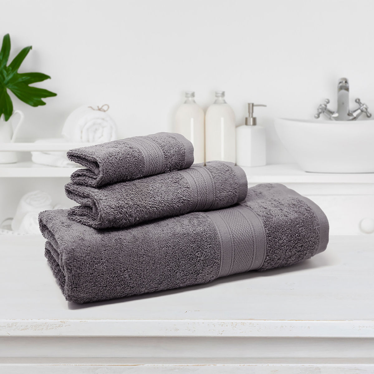 Trident Soft Towel Set Cotton 1 Bath Towel 1 Hand Towel 1 Face