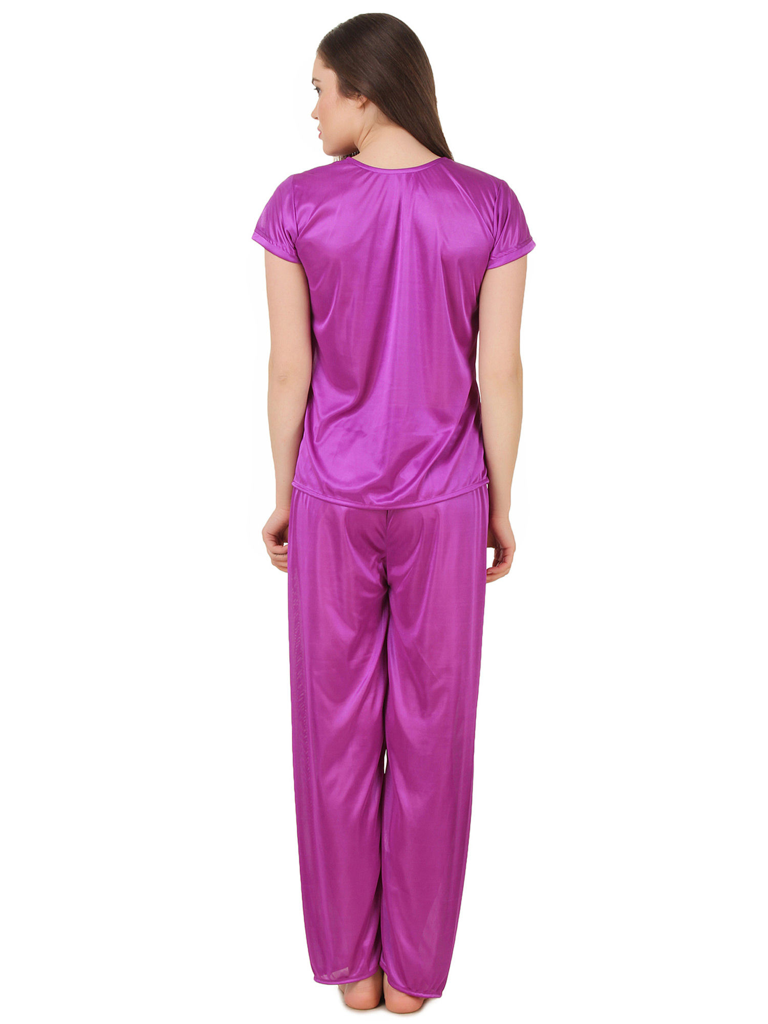 Buy Fasense Women Satin Nightwear Night Suits Top And Pyjama Set Sr