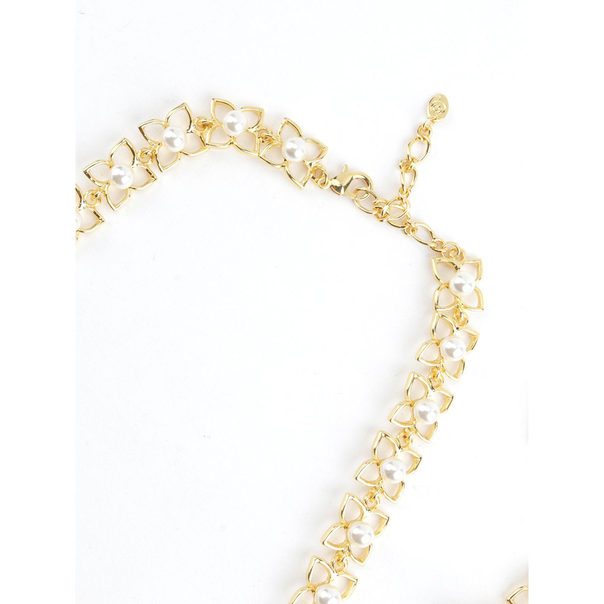 Odette Sparkling Gold Tone White Pearl Crystal Necklace Set Buy Odette