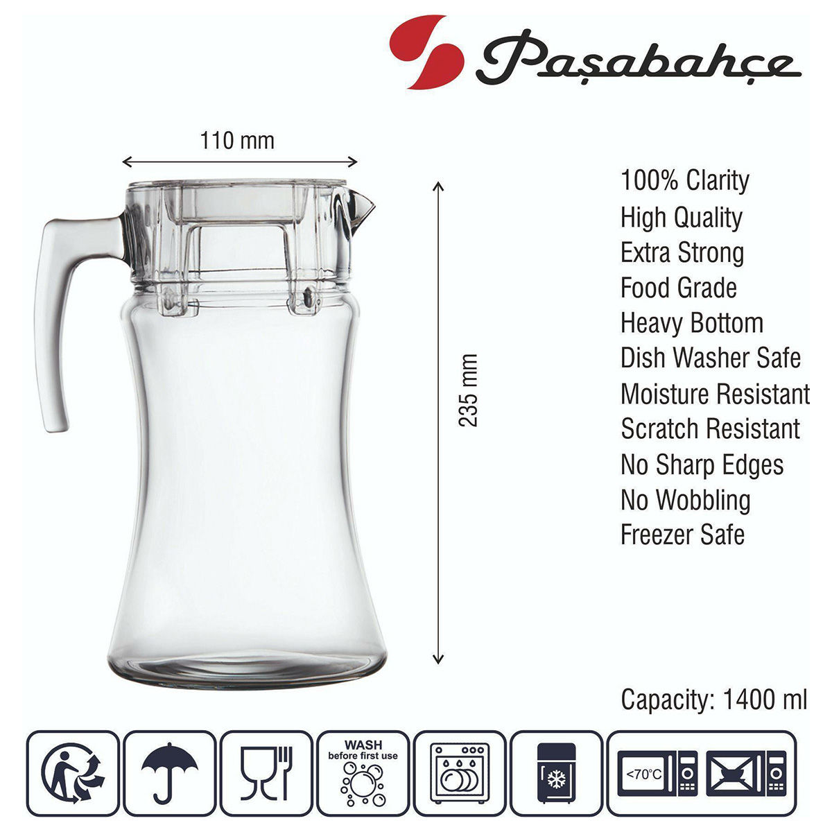 Buy Pasabahce Azur Water Jug 1 4 L Online