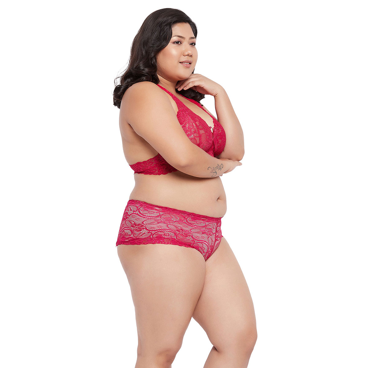 Buy Secrets By Zerokaata Plus Size Women Lace Lingerie Set Online