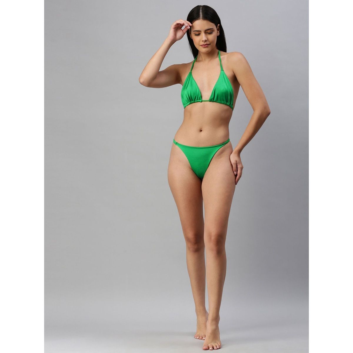 Buy Berry S Intimatess Women Green Piece Halter Swimwear Bikini Set Online