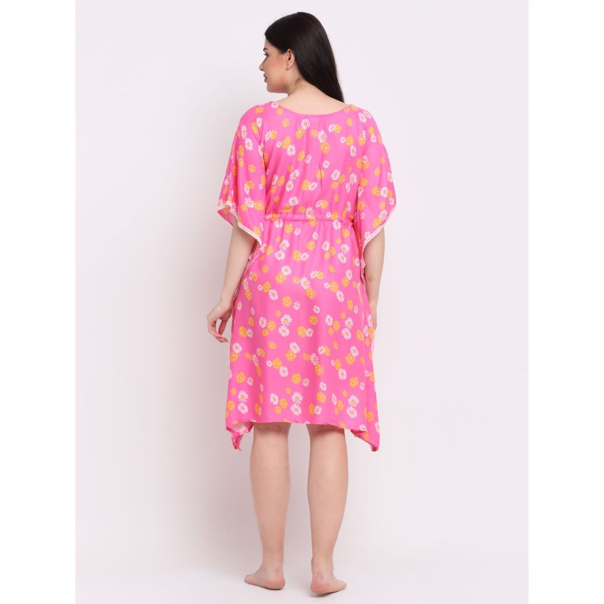 Erotissch Women Pink Floral Printed Kaftan Nightdress Buy Erotissch