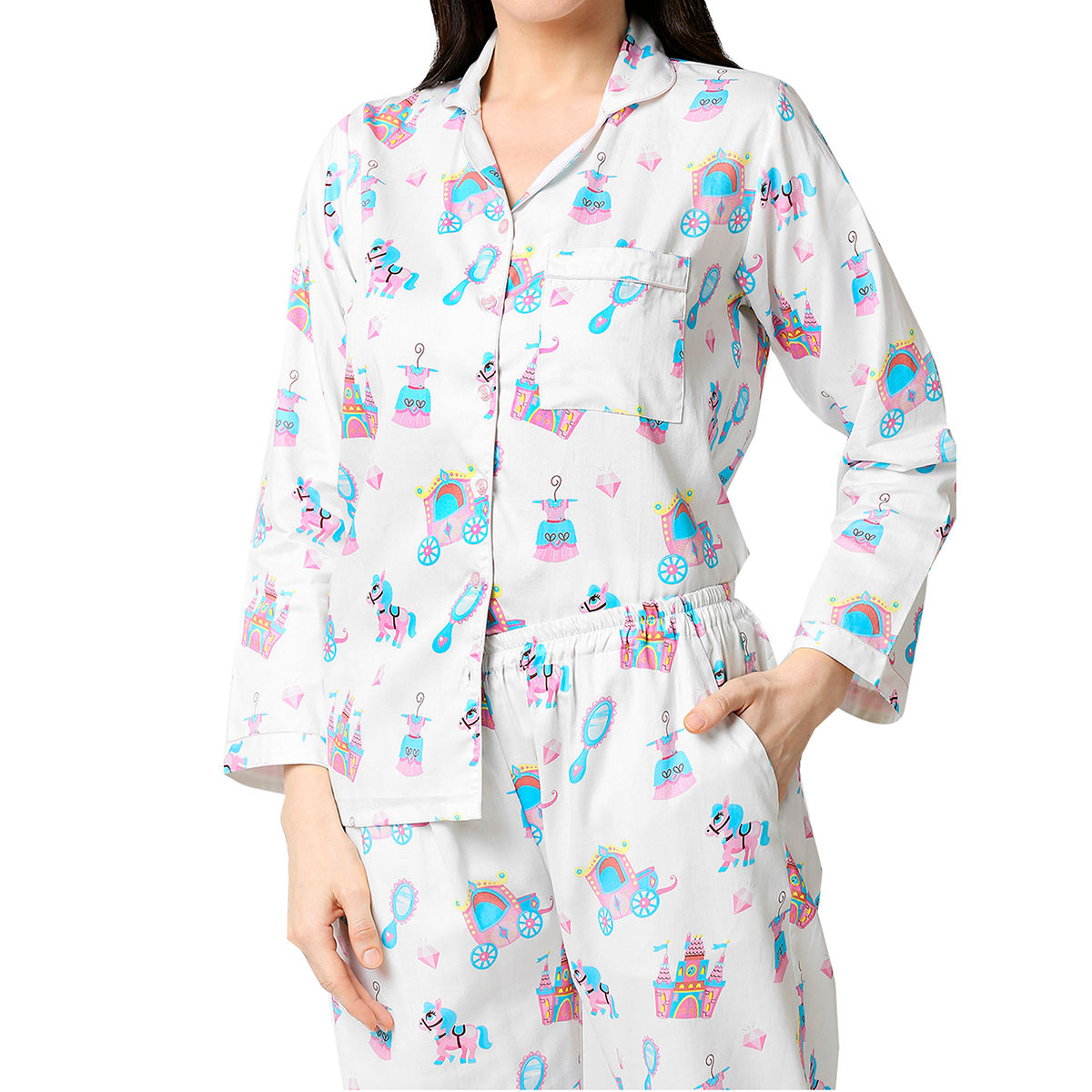 Buy Pyjama Party Christmas Cheers Women S Cotton Pyjama Set Nude Online