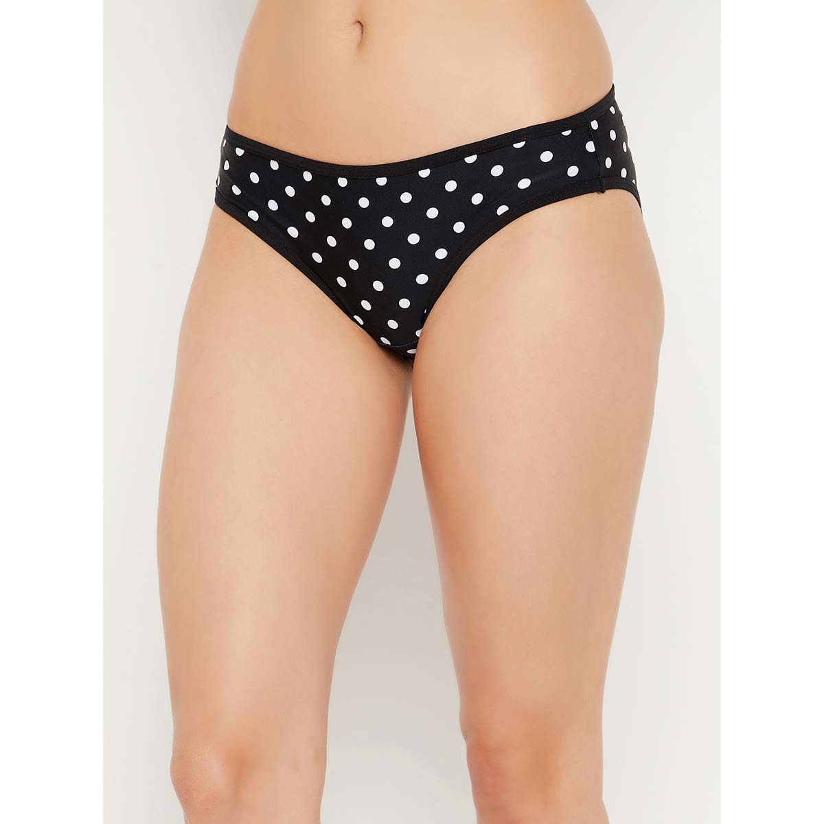 Clovia Low Waist Polka Print Bikini Panty In Black Buy Clovia Low