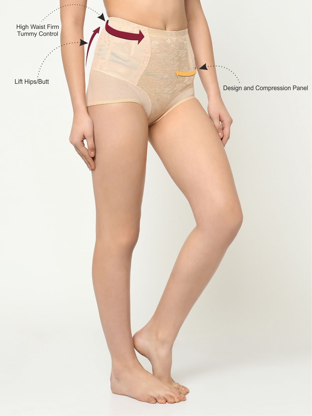 Da Intimo Mid Waist Tummy Control Shaper Panties Nude Buy Da Intimo