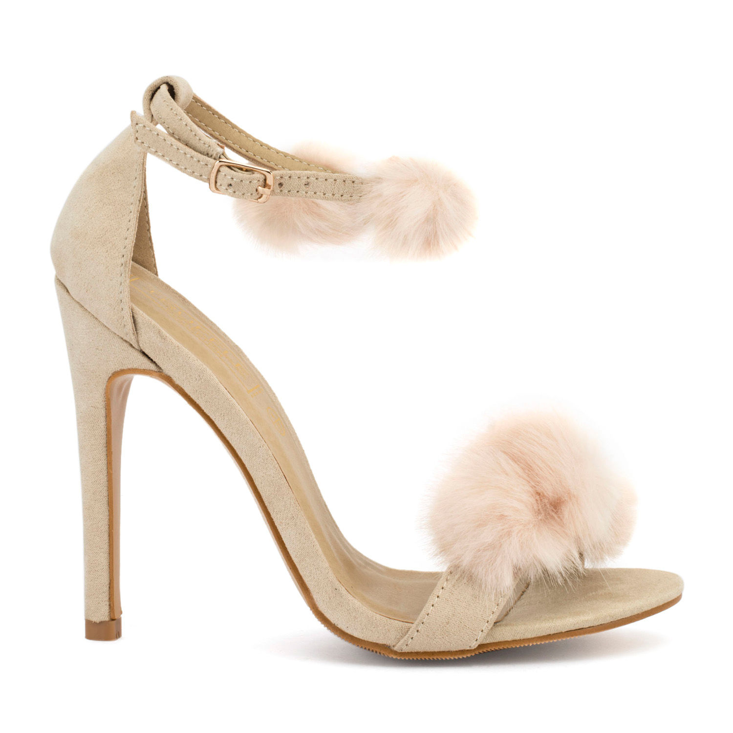 Truffle Collection Nude Pom Pom Stiletto Sandal Buy Truffle Collection