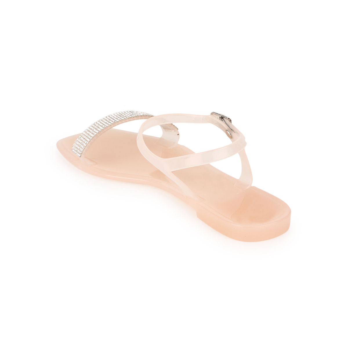 Buy Truffle Collection Nude Pvc Diamante Strap Sandals Online