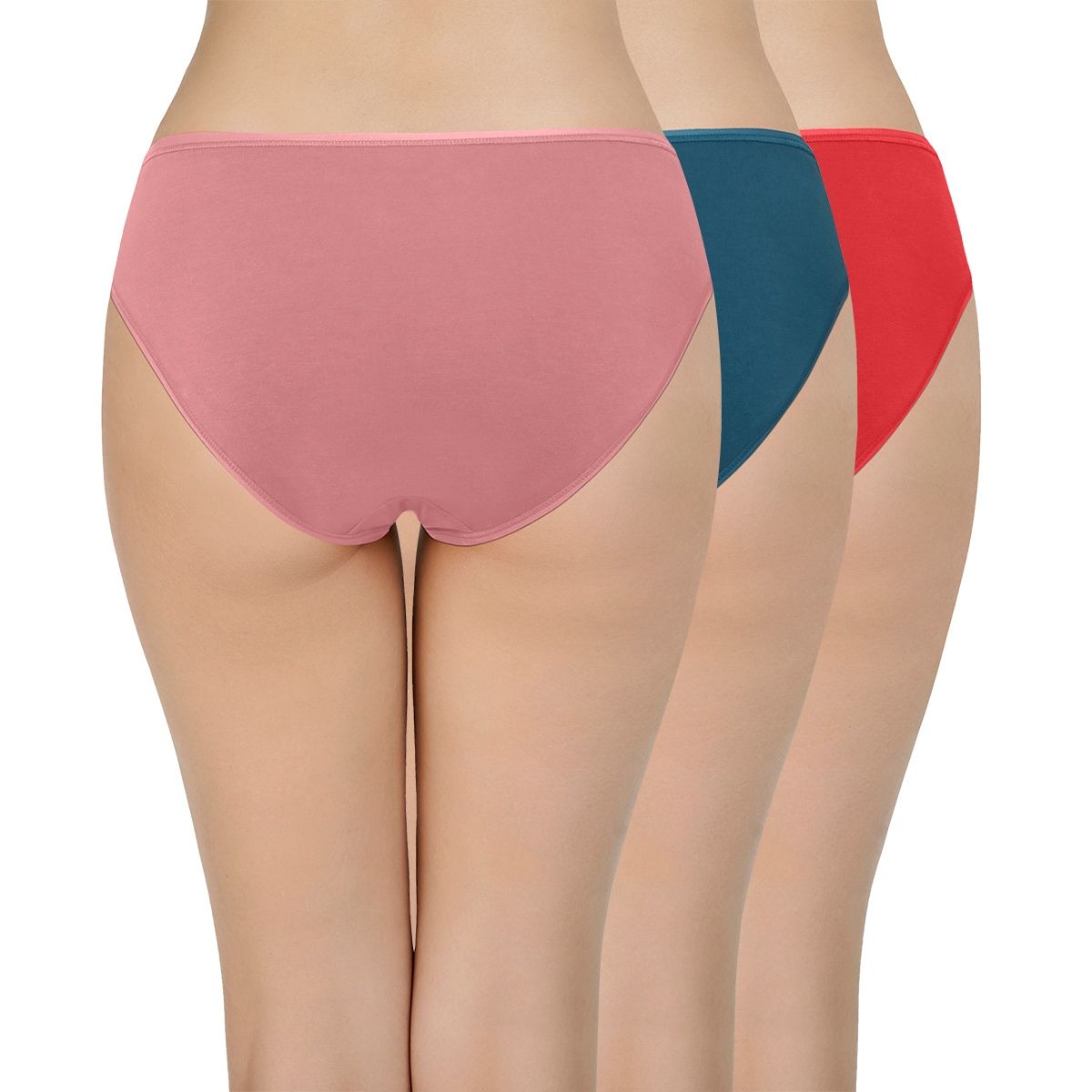 Buy Amante Solid Three Fourth Coverage Low Rise Bikini Panties Pack Of