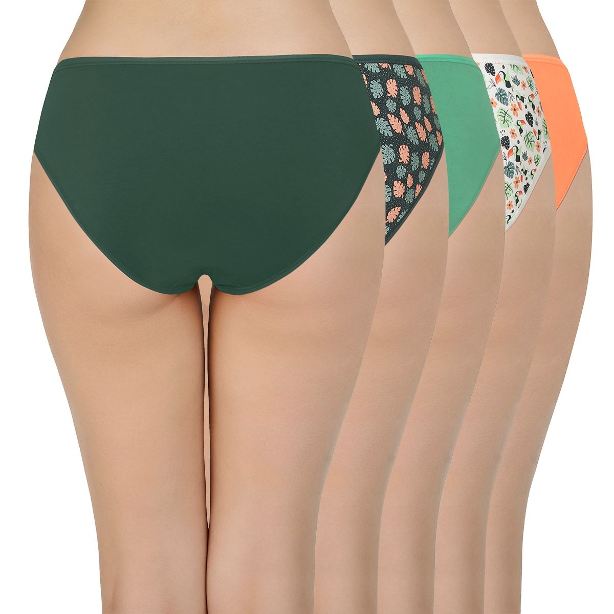 Buy Amante Assorted Three Fourth Coverage Low Rise Bikini Panties Pack