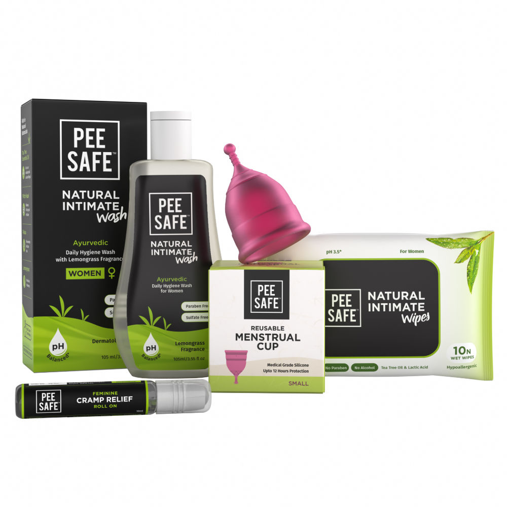 Pee Safe Intimate Wash With Reusable Menstrual Cup Feminine Cramp