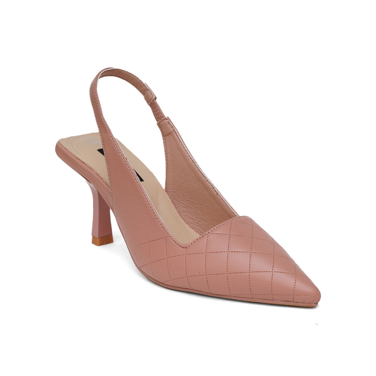 Buy Sherrif Shoes Womens Nude Color Slip On Heels Online