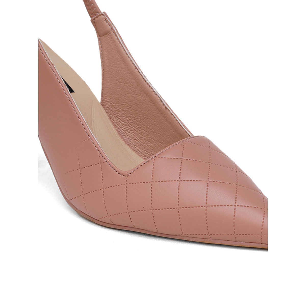 Buy Sherrif Shoes Womens Nude Color Slip On Heels Online