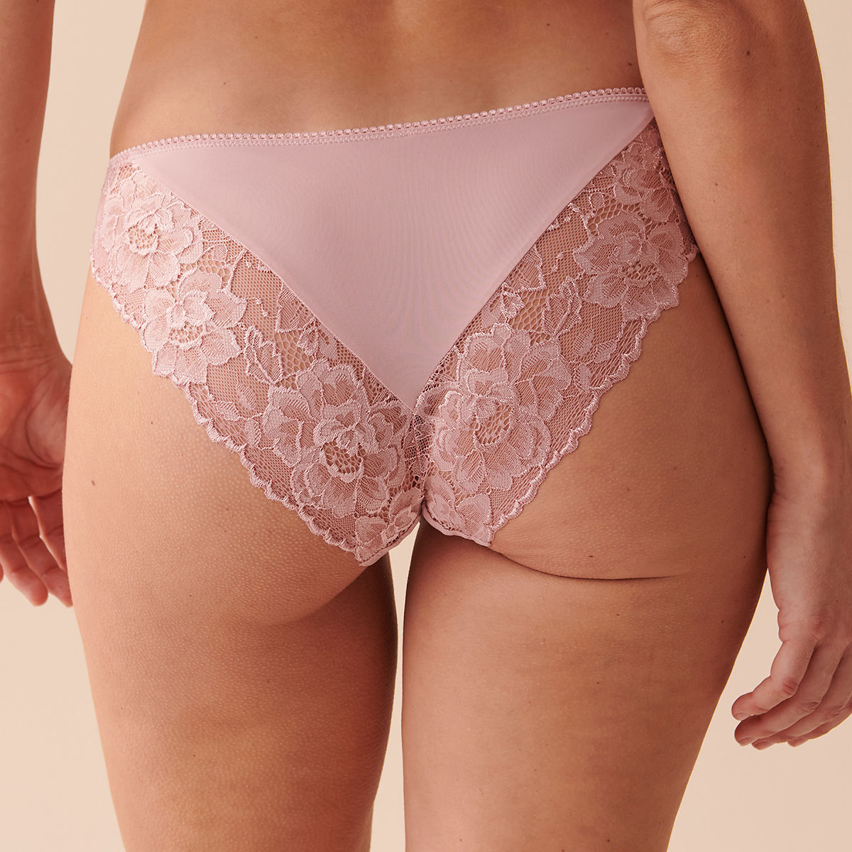 Buy La Vie En Rose Microfiber And Lace Bikini Panty Pink Online