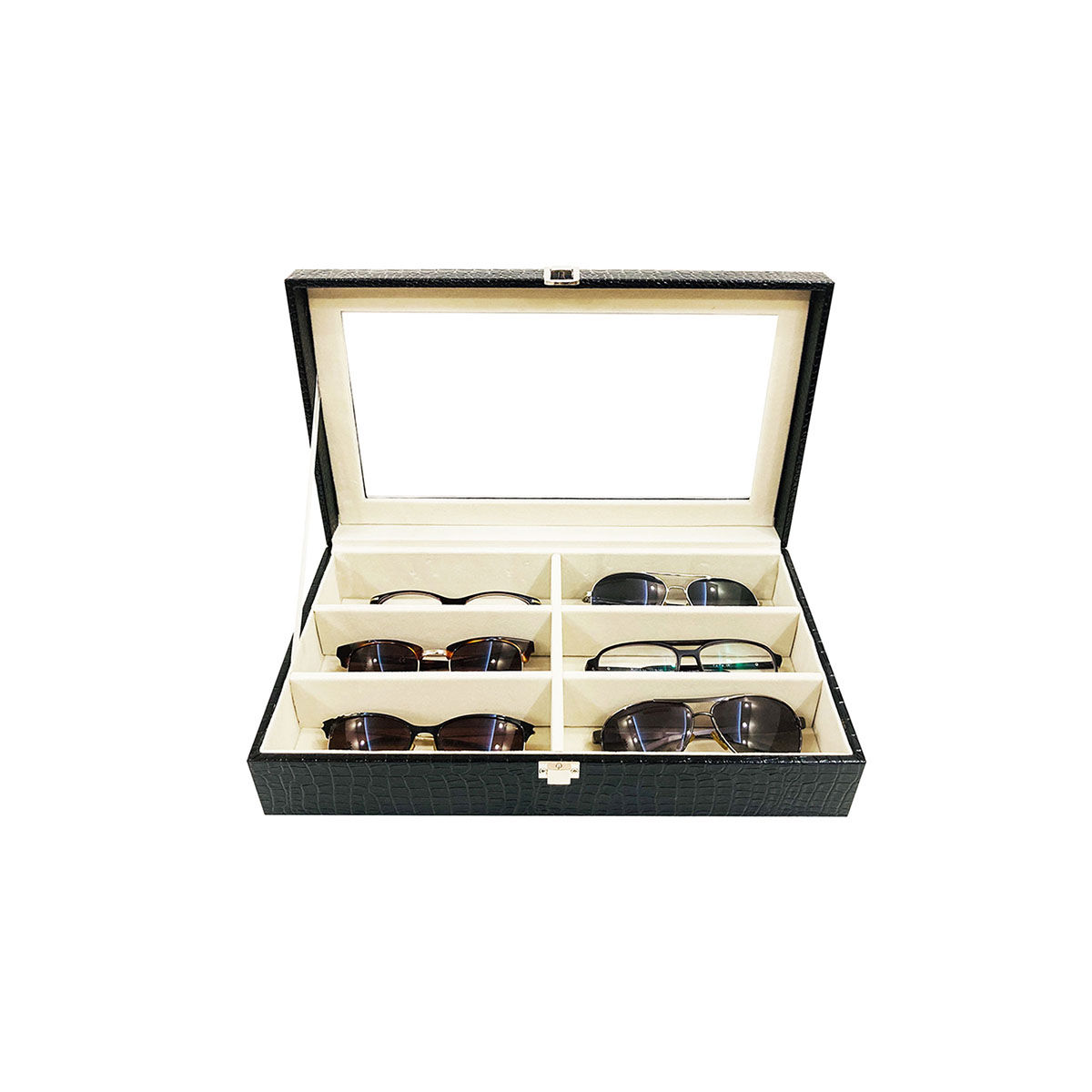 Buy La Trove Elegant 6 Slot Sunglass Organiser Box With Glass Top Black